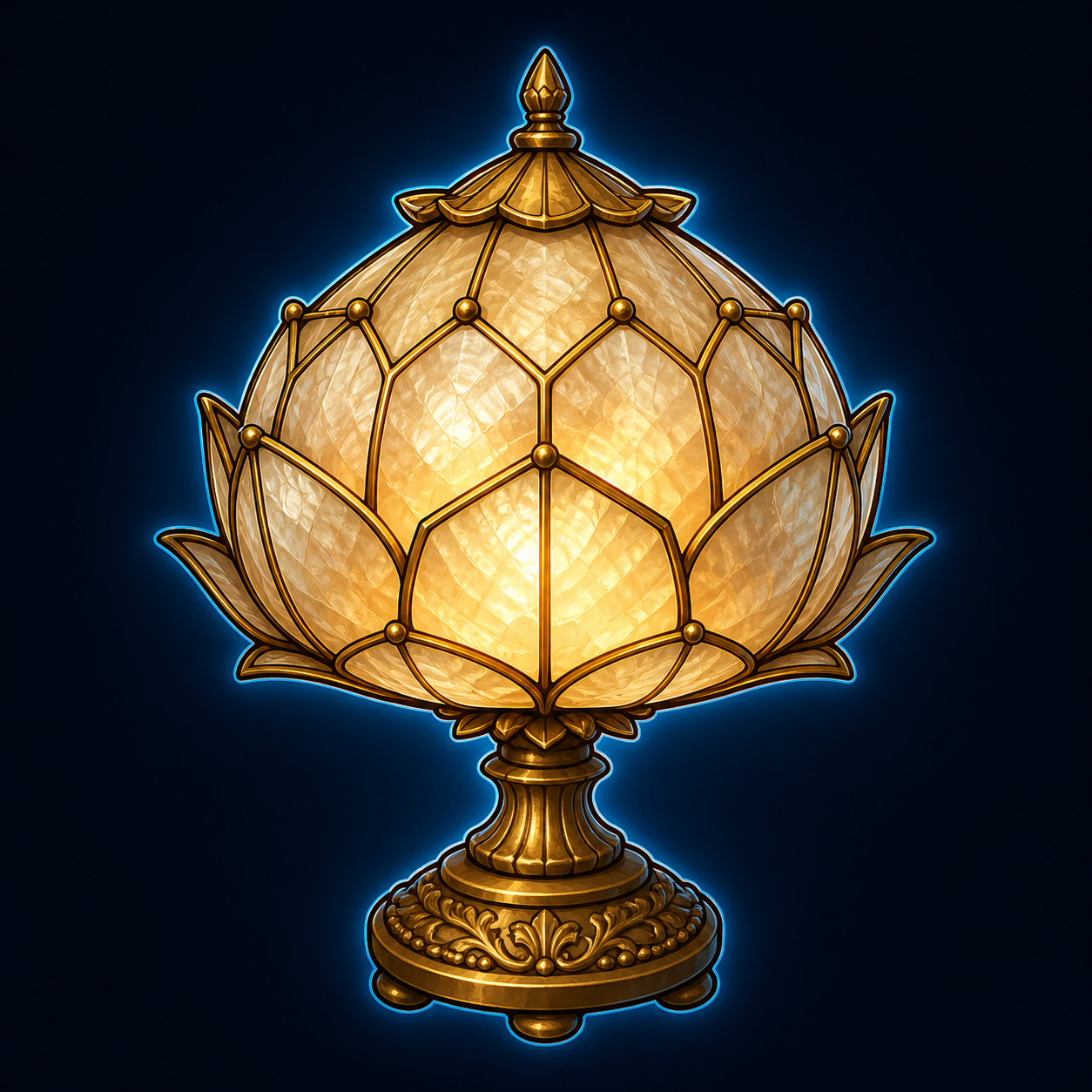 Antique Capiz Shell Lamp