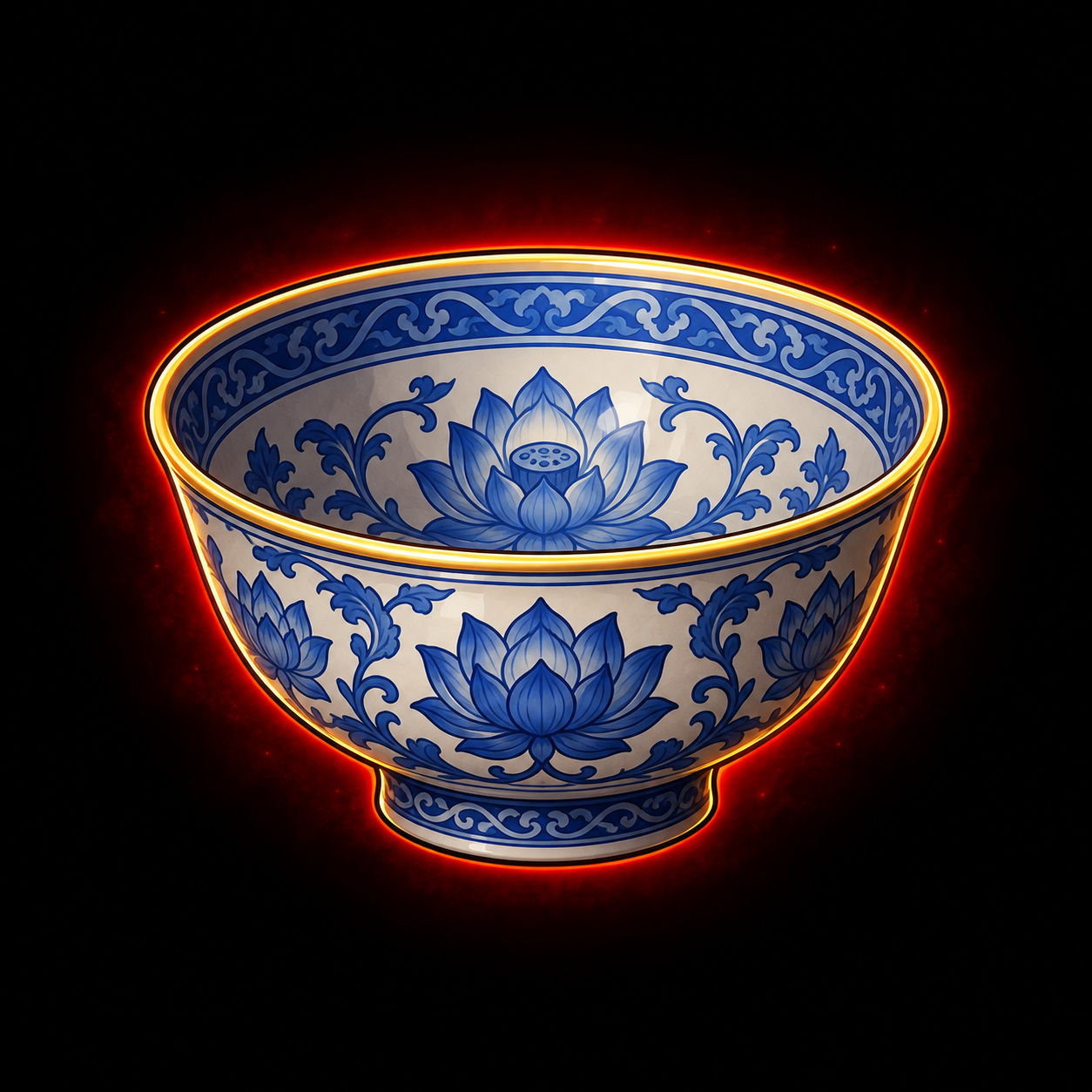 Blue-and-White Lotus Bowl
