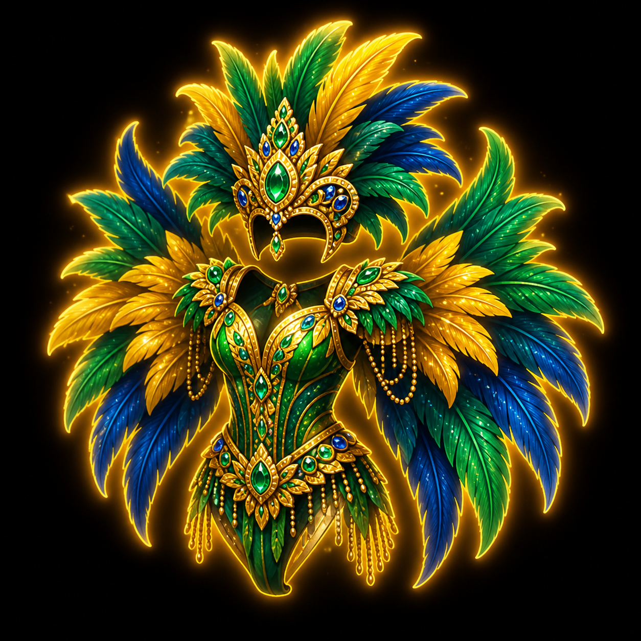 Carnival Queen's Feathered Costume