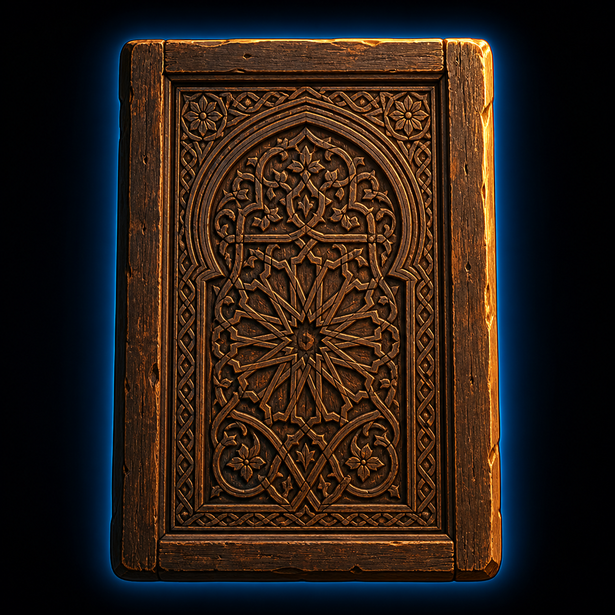 Carved Cedar Door Panel