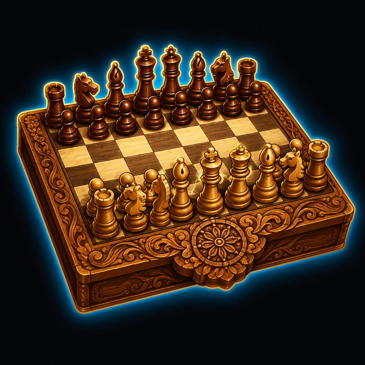 Hand-carved Wooden Chess Set