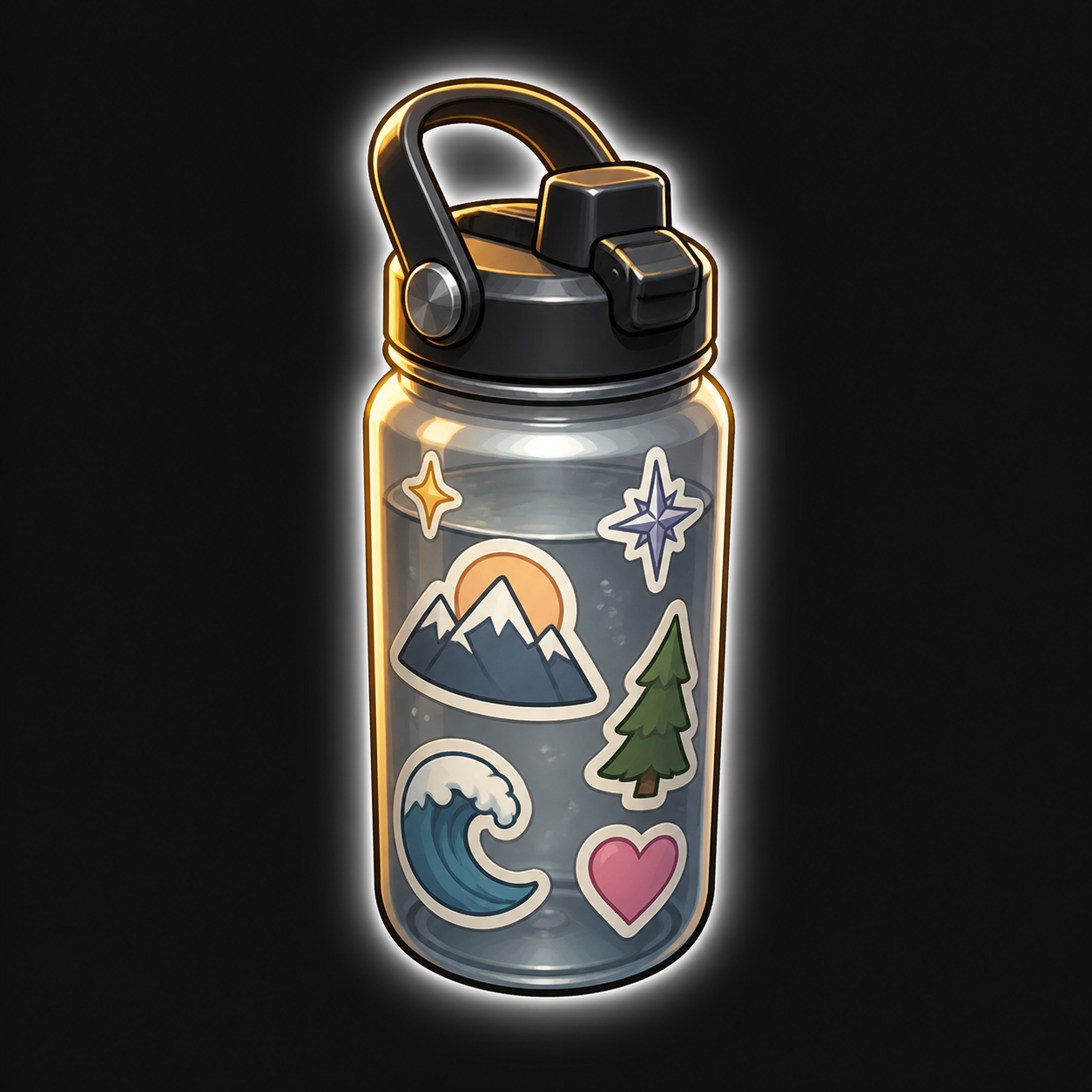Stickered Water Bottle